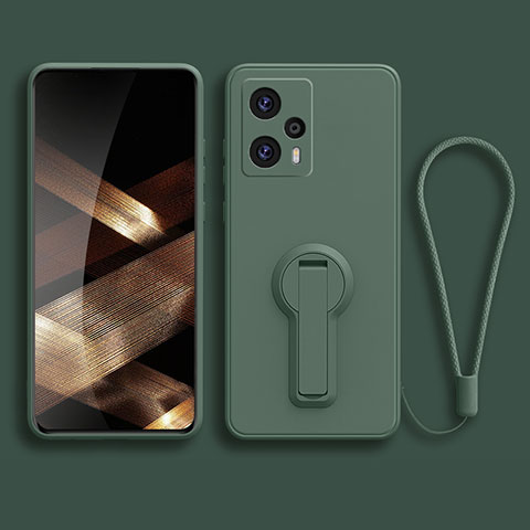 Custodia Silicone Ultra Sottile Morbida Cover con Supporto per Xiaomi Redmi Note 12 Turbo 5G Verde Notte