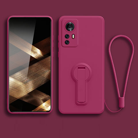 Custodia Silicone Ultra Sottile Morbida Cover con Supporto per Xiaomi Redmi Note 12S Rosa Caldo