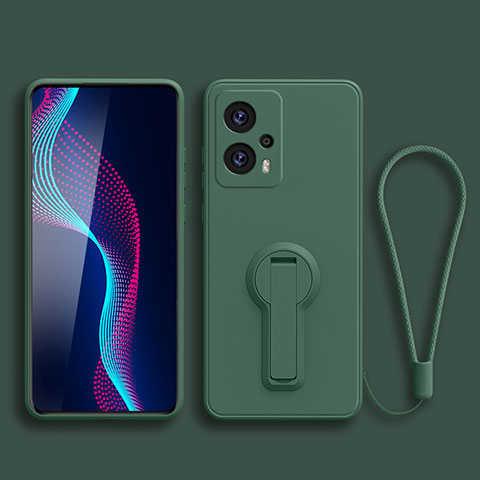 Custodia Silicone Ultra Sottile Morbida Cover con Supporto per Xiaomi Redmi Note 12T Pro 5G Verde Notte