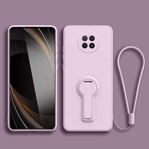 Custodia Silicone Ultra Sottile Morbida Cover con Supporto per Xiaomi Redmi Note 9T 5G Lavanda