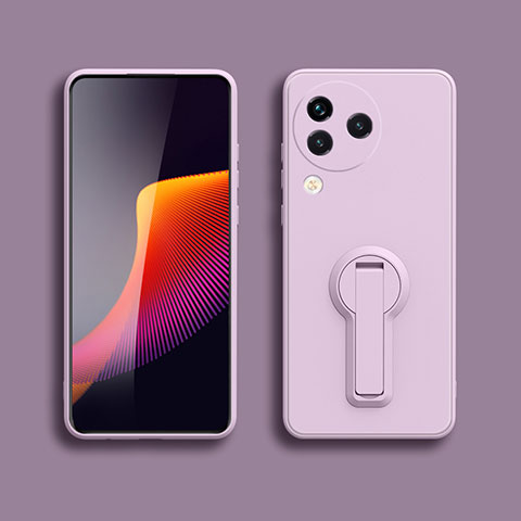 Custodia Silicone Ultra Sottile Morbida Cover con Supporto S01 per Xiaomi Civi 3 5G Lavanda