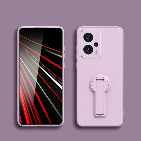 Custodia Silicone Ultra Sottile Morbida Cover con Supporto S01 per Xiaomi Redmi Note 11T Pro+ Plus 5G Lavanda