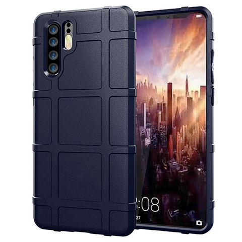 Custodia Silicone Ultra Sottile Morbida Cover Fronte e Retro 360 Gradi per Huawei P30 Pro New Edition Blu