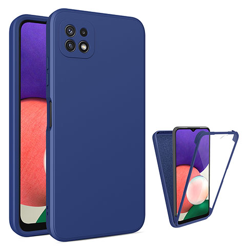 Custodia Silicone Ultra Sottile Morbida Cover Fronte e Retro 360 Gradi per Samsung Galaxy A22s 5G Blu