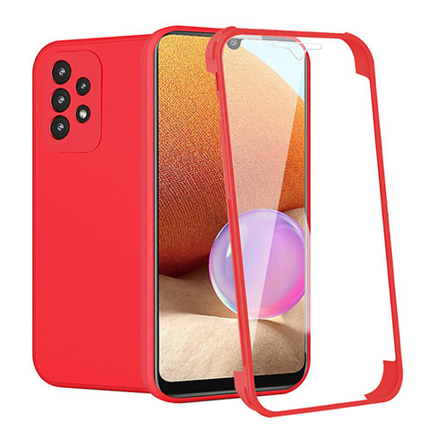 Custodia Silicone Ultra Sottile Morbida Cover Fronte e Retro 360 Gradi per Samsung Galaxy A32 4G Rosso