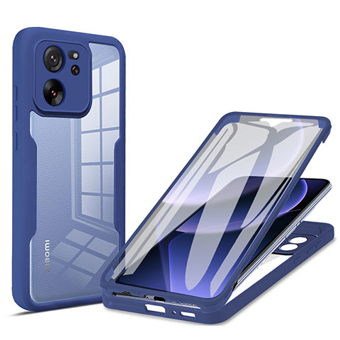 Custodia Silicone Ultra Sottile Morbida Cover Fronte e Retro 360 Gradi per Xiaomi Mi 13T 5G Blu