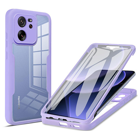 Custodia Silicone Ultra Sottile Morbida Cover Fronte e Retro 360 Gradi per Xiaomi Mi 13T Pro 5G Lavanda