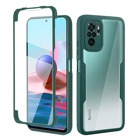 Custodia Silicone Ultra Sottile Morbida Cover Fronte e Retro 360 Gradi per Xiaomi Redmi Note 10S 4G Verde