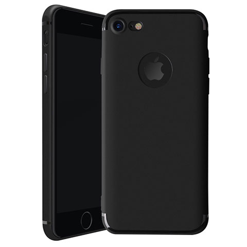 Custodia Silicone Ultra Sottile Morbida Cover H01 per Apple iPhone 8 Nero