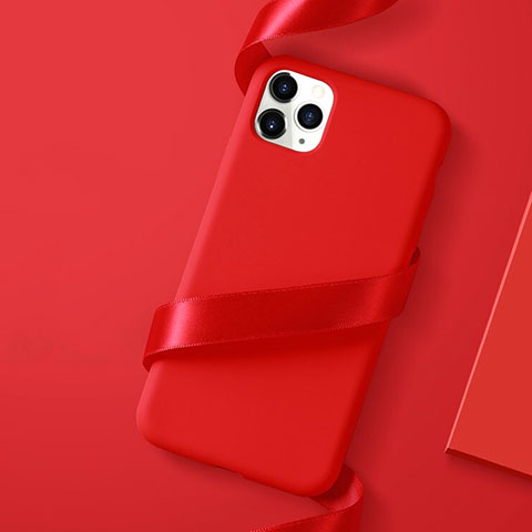 Custodia Silicone Ultra Sottile Morbida Cover S01 per Apple iPhone 11 Pro Max Rosso