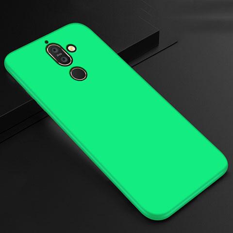 Custodia Silicone Ultra Sottile Morbida Cover S01 per Nokia 7 Plus Verde