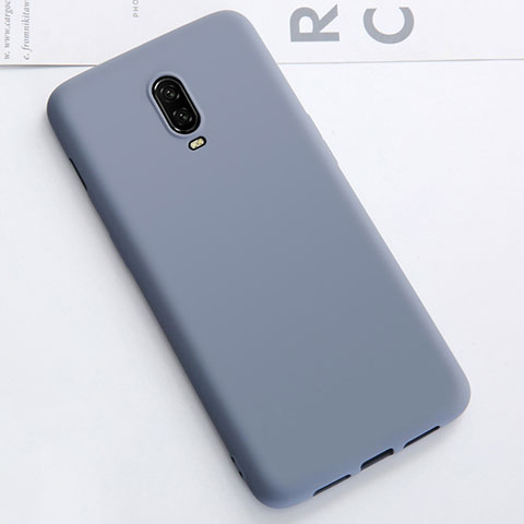 Custodia Silicone Ultra Sottile Morbida Cover S01 per OnePlus 6T Grigio