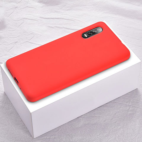 Custodia Silicone Ultra Sottile Morbida Cover S02 per Huawei P30 Rosso