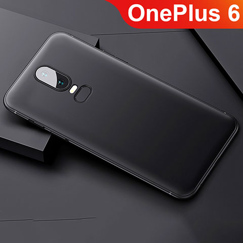 Custodia Silicone Ultra Sottile Morbida Cover S02 per OnePlus 6 Nero