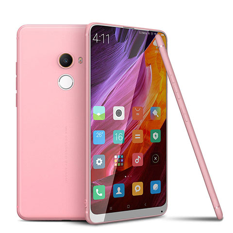 Custodia Silicone Ultra Sottile Morbida Cover S02 per Xiaomi Mi Mix 2 Rosa