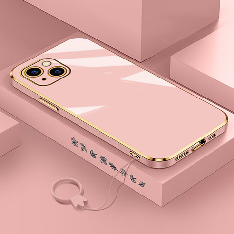 Custodia Silicone Ultra Sottile Morbida Cover S03 per Apple iPhone 13 Mini Oro Rosa