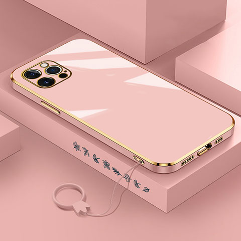 Custodia Silicone Ultra Sottile Morbida Cover S03 per Apple iPhone 14 Pro Oro Rosa