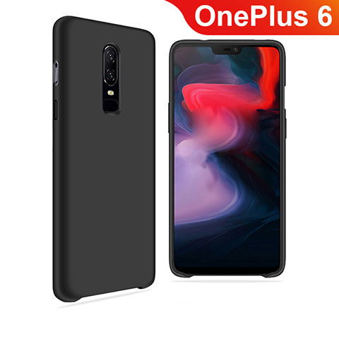 Custodia Silicone Ultra Sottile Morbida Cover S03 per OnePlus 6 Nero