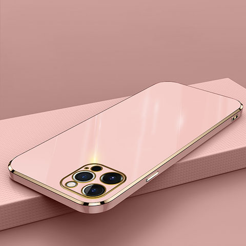 Custodia Silicone Ultra Sottile Morbida Cover S04 per Apple iPhone 16 Pro Max Oro Rosa