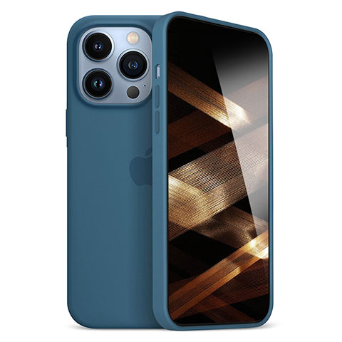 Custodia Silicone Ultra Sottile Morbida Cover S05 per Apple iPhone 15 Pro Max Blu