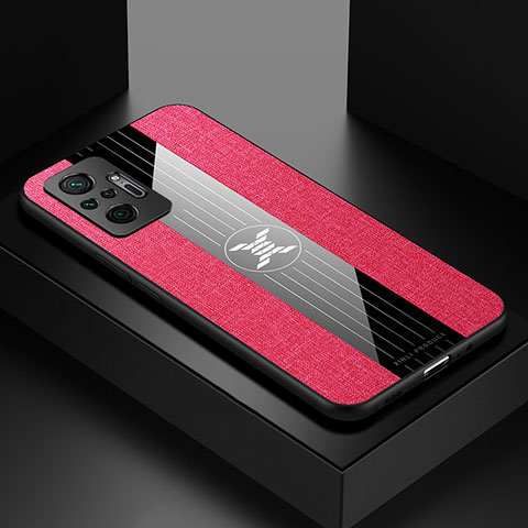 Custodia Silicone Ultra Sottile Morbida Cover X01L per Xiaomi Redmi Note 10 Pro 4G Rosso