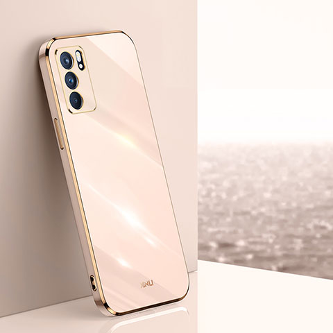 Custodia Silicone Ultra Sottile Morbida Cover XL1 per Oppo Reno6 5G Oro