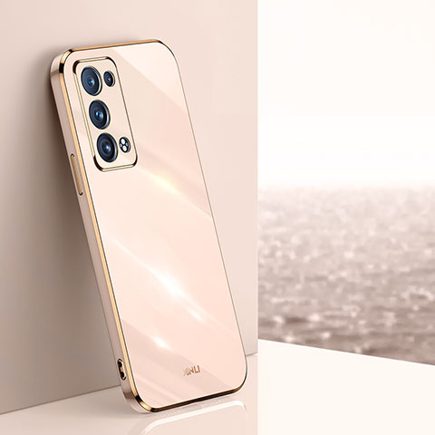 Custodia Silicone Ultra Sottile Morbida Cover XL1 per Oppo Reno6 Pro+ Plus 5G Oro