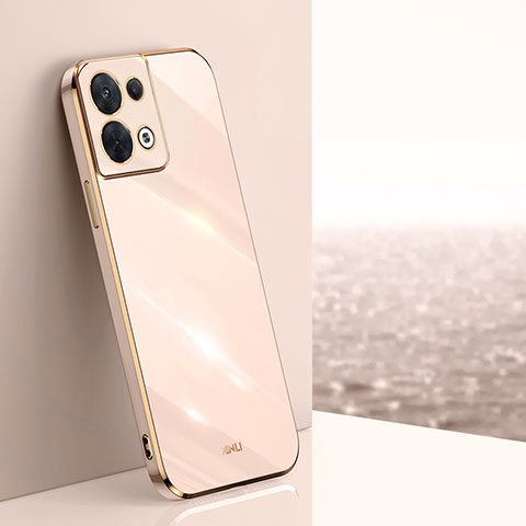 Custodia Silicone Ultra Sottile Morbida Cover XL1 per Oppo Reno8 5G Oro