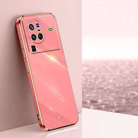 Custodia Silicone Ultra Sottile Morbida Cover XL1 per Vivo X80 Pro 5G Rosa Caldo