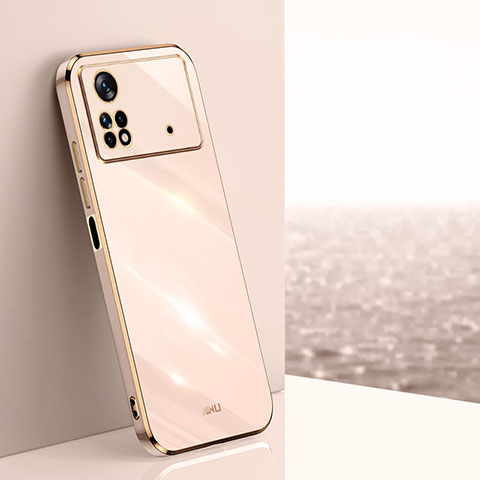 Custodia Silicone Ultra Sottile Morbida Cover XL1 per Xiaomi Poco M4 Pro 4G Oro