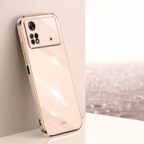 Custodia Silicone Ultra Sottile Morbida Cover XL1 per Xiaomi Redmi Note 11E Pro 5G Oro