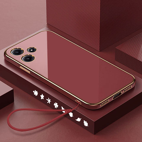 Custodia Silicone Ultra Sottile Morbida Cover XL3 per Xiaomi Poco M6 Pro 5G Rosso