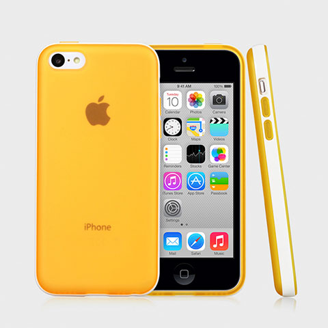 Custodia Silicone Ultra Sottile Morbida Laterale Opaca per Apple iPhone 5C Giallo