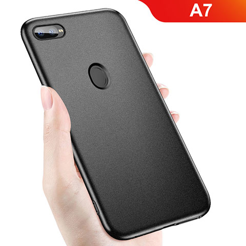 Custodia Silicone Ultra Sottile Morbida per Oppo A7 Nero