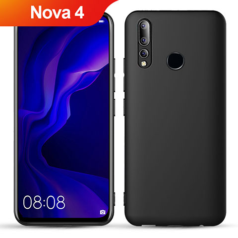 Custodia Silicone Ultra Sottile Morbida S02 per Huawei Nova 4 Nero