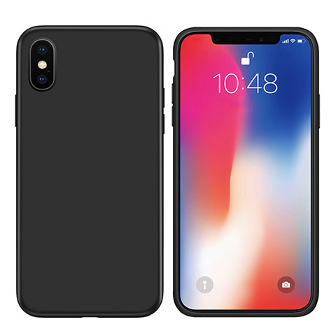 Custodia Silicone Ultra Sottile Morbida S11 per Apple iPhone Xs Nero