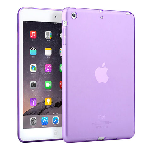 Custodia TPU Trasparente Ultra Sottile Morbida per Apple iPad Mini 3 Viola