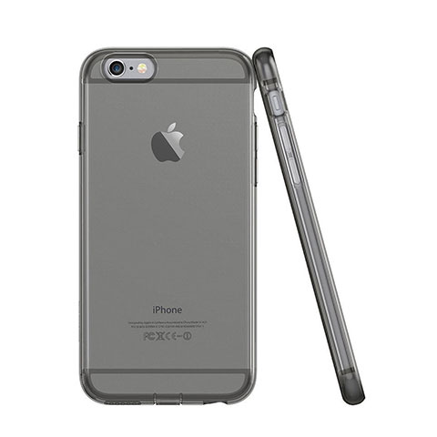 Custodia TPU Trasparente Ultra Sottile Morbida per Apple iPhone 6 Plus Grigio Scuro