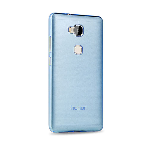 Custodia TPU Trasparente Ultra Sottile Morbida per Huawei Honor 5X Blu