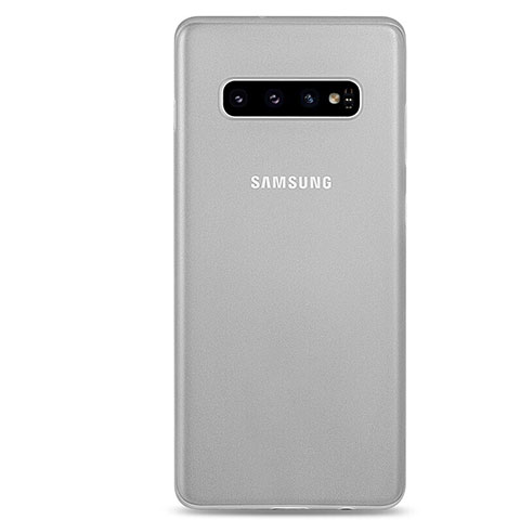 Custodia Ultra Slim Trasparente Rigida Cover Opaca P01 per Samsung Galaxy S10 Bianco