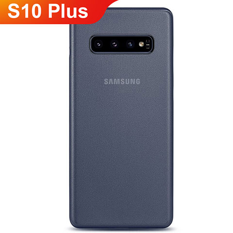 Custodia Ultra Slim Trasparente Rigida Cover Opaca P01 per Samsung Galaxy S10 Plus Blu