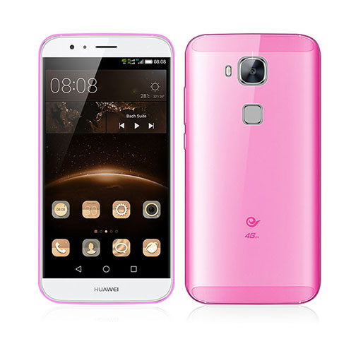 Custodia Ultra Slim Trasparente Rigida Opaca per Huawei G7 Plus Rosa