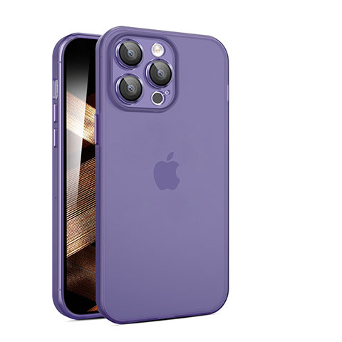 Custodia Ultra Sottile Trasparente Rigida Cover Opaca QC per Apple iPhone 15 Pro Viola