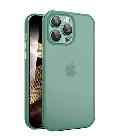 Custodia Ultra Sottile Trasparente Rigida Cover Opaca QC per Apple iPhone 16 Pro Max Verde