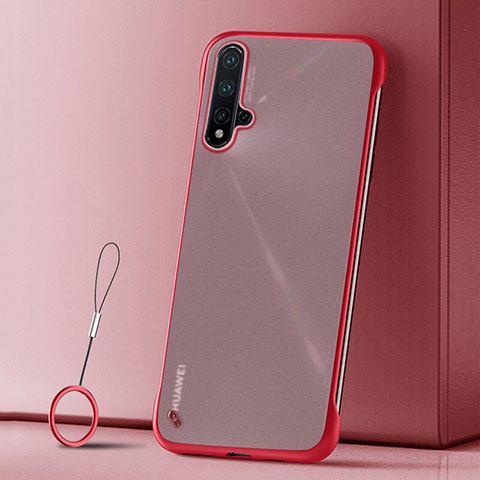 Custodia Ultra Sottile Trasparente Rigida Cover Opaca U02 per Huawei Nova 5 Rosso