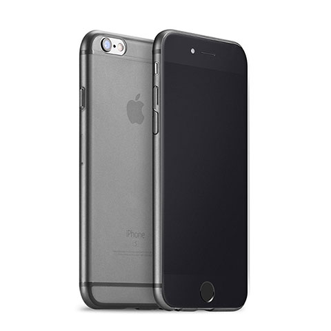 Custodia Ultra Sottile Trasparente Silicone Opaca per Apple iPhone 6S Grigio Scuro