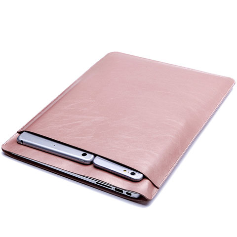 Morbido Pelle Custodia Marsupio Tasca L01 per Huawei Matebook D14 (2020) Oro Rosa