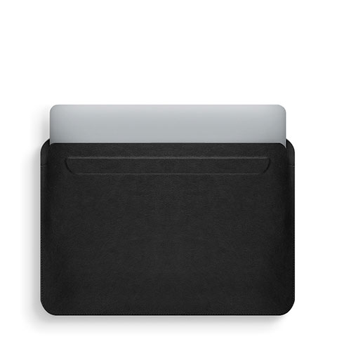 Morbido Pelle Custodia Marsupio Tasca L02 per Apple MacBook Pro 13 pollici Retina Nero