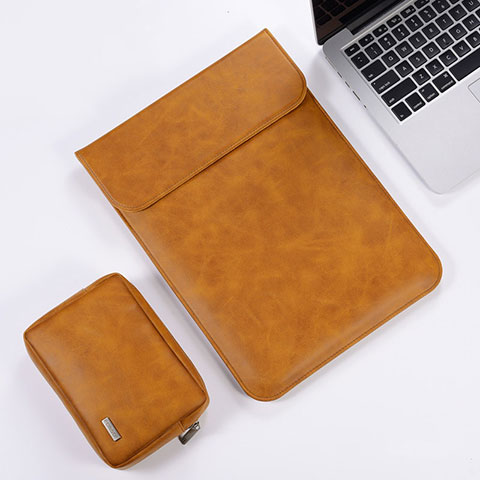 Morbido Pelle Custodia Marsupio Tasca per Apple MacBook Air 13.3 pollici (2018) Arancione