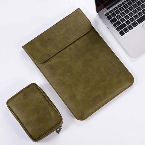 Morbido Pelle Custodia Marsupio Tasca per Apple MacBook Pro 13 pollici Retina Verde